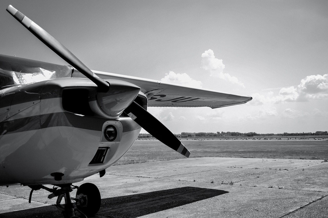 flight aeroplane black and white free photo