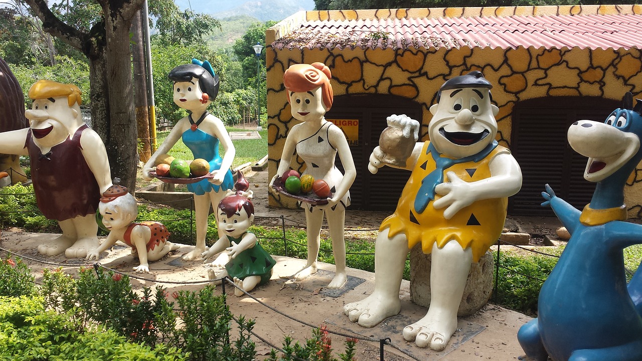 flinstones family statues pedro free photo