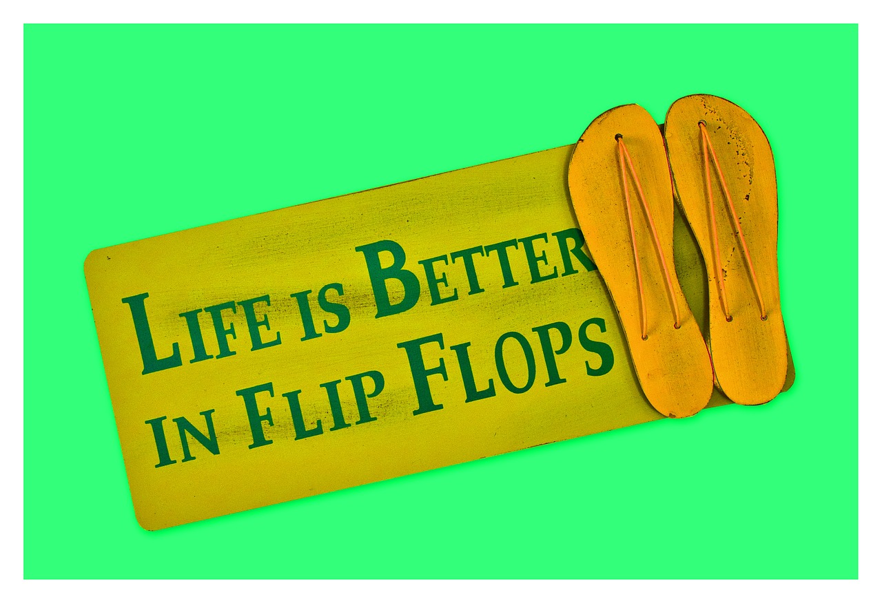 flip flops shield postcard free photo