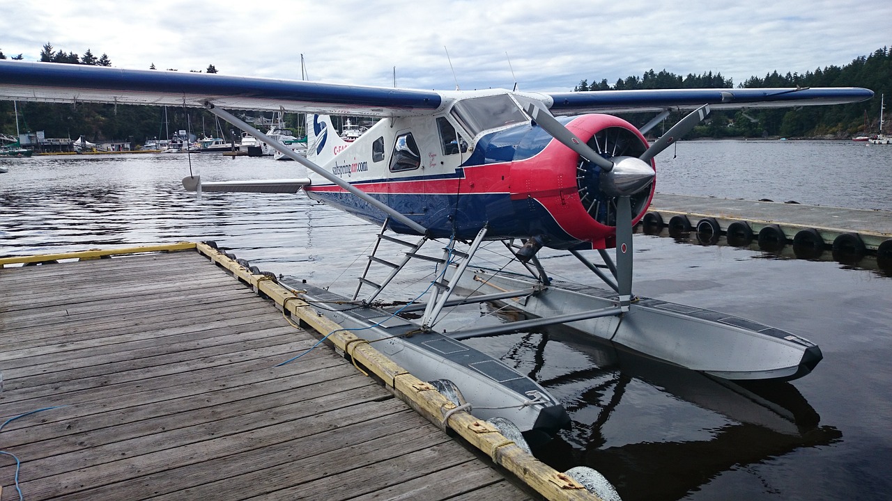 float plane salt spring island dock free photo
