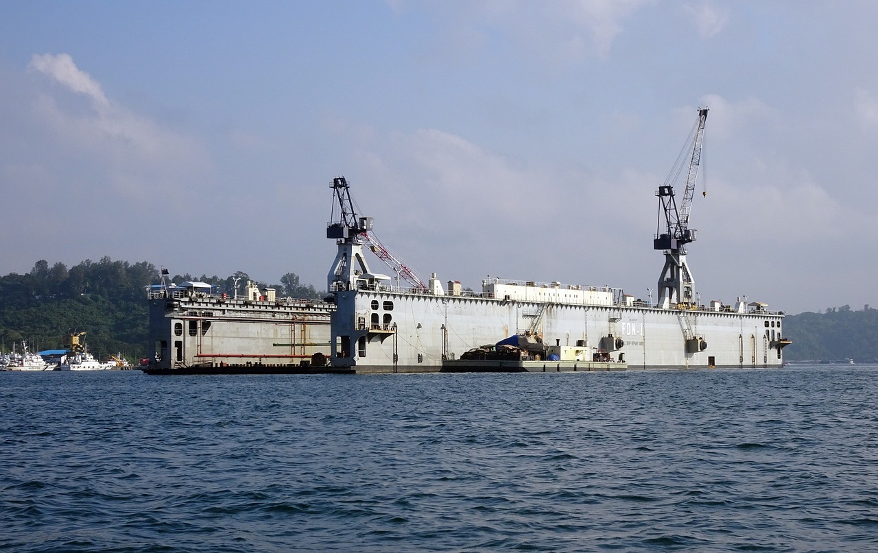 floating dock  repair  vessel free photo