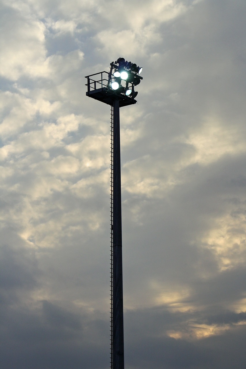 flood light sky evening free photo