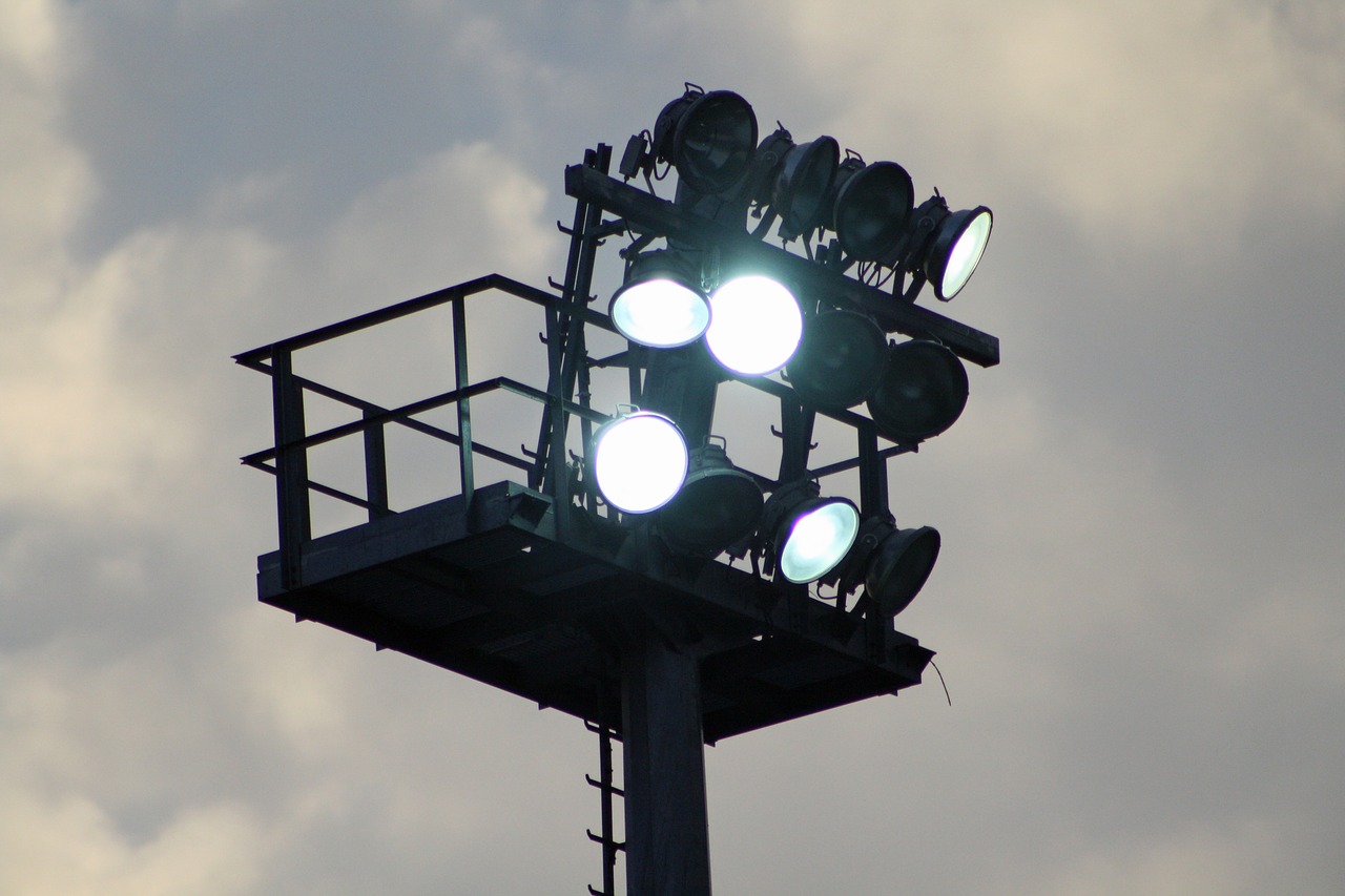 flood light sky evening free photo