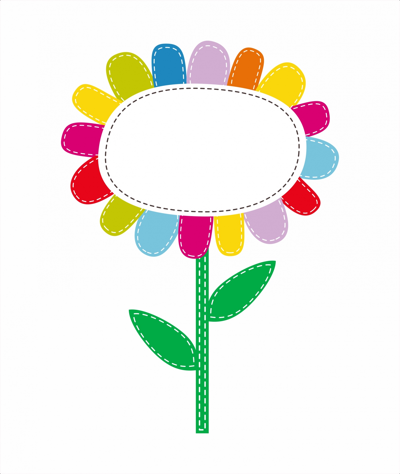Рисунок цветок с разноцветными лепестками