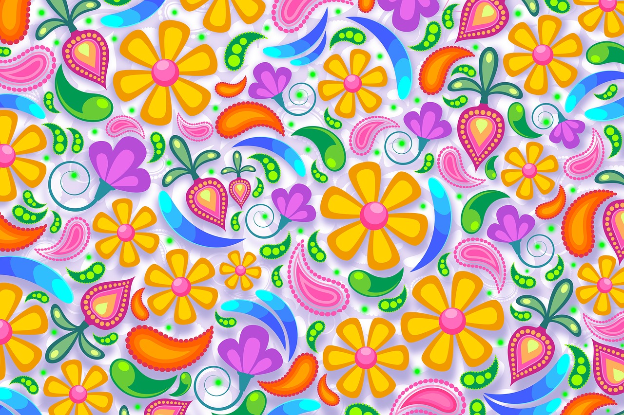 floral paisley background free photo