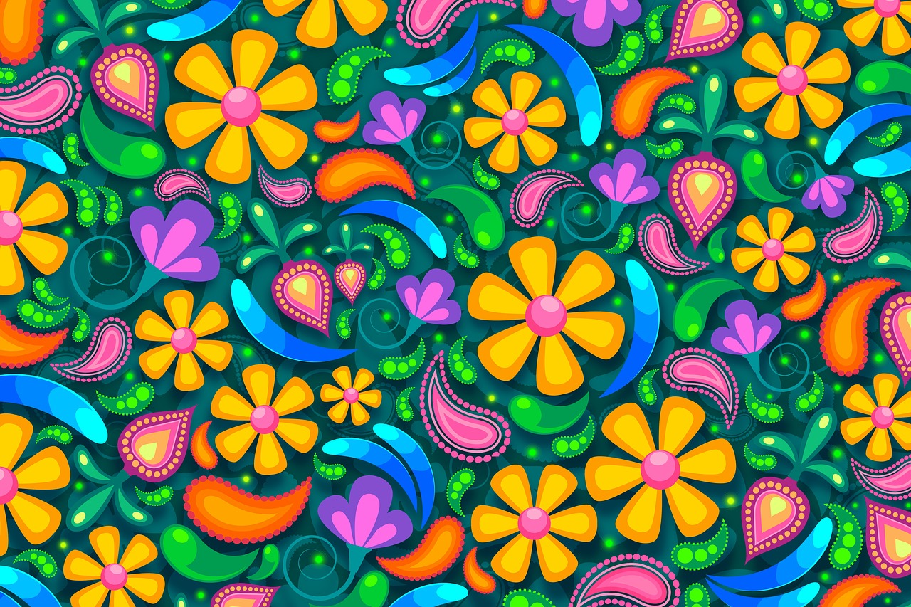 floral paisley background free photo