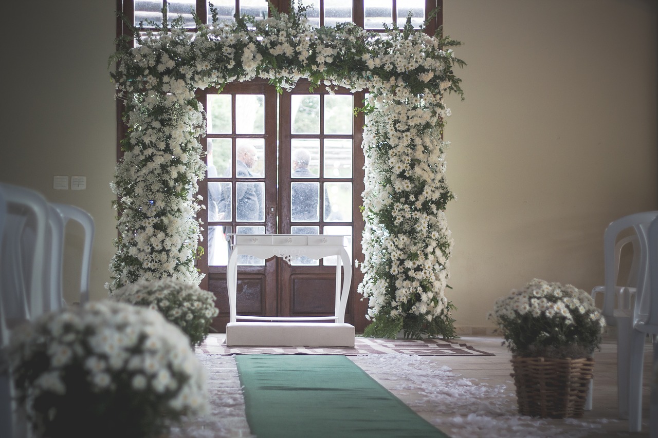 floral  wedding  altar free photo