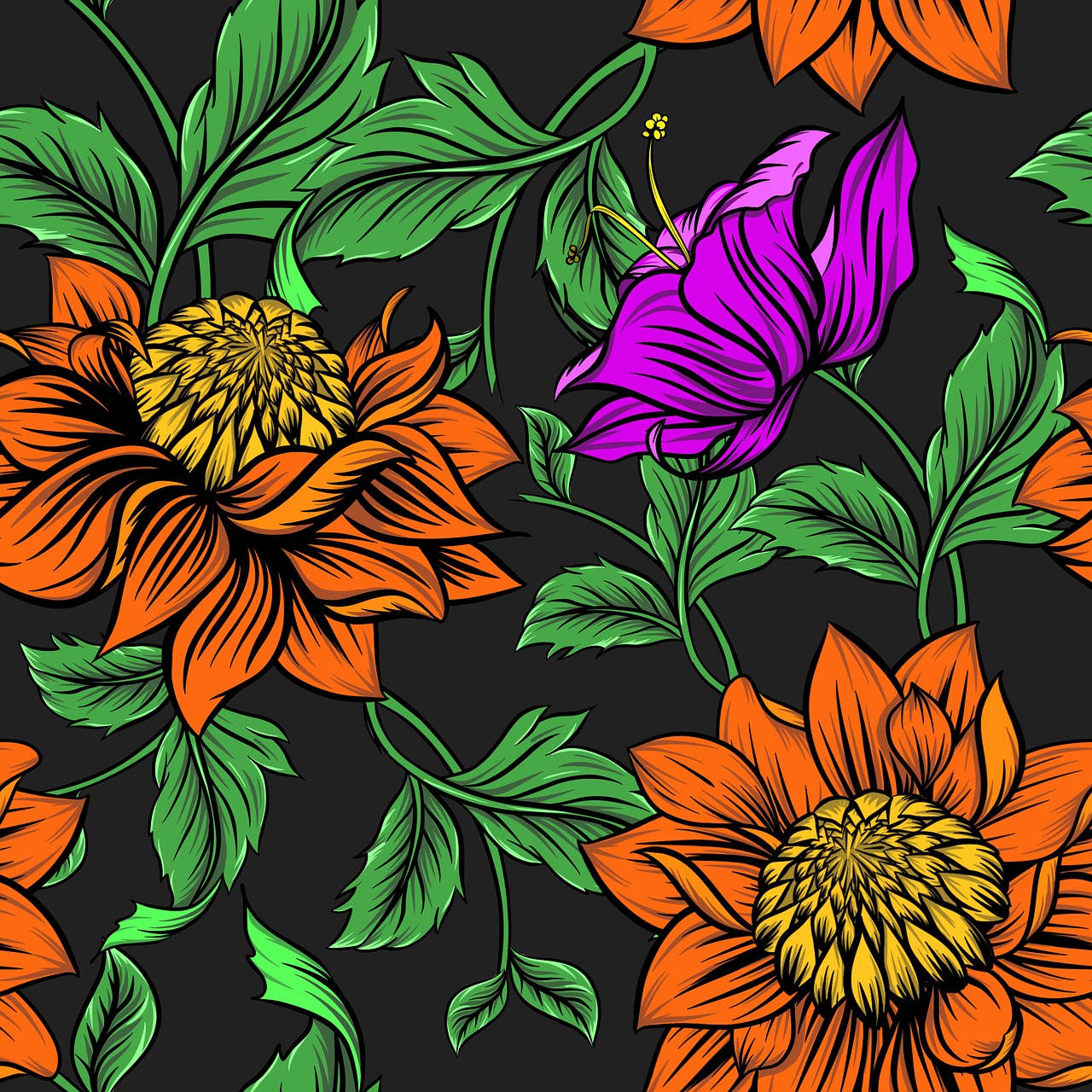 floral  background  drawing free photo