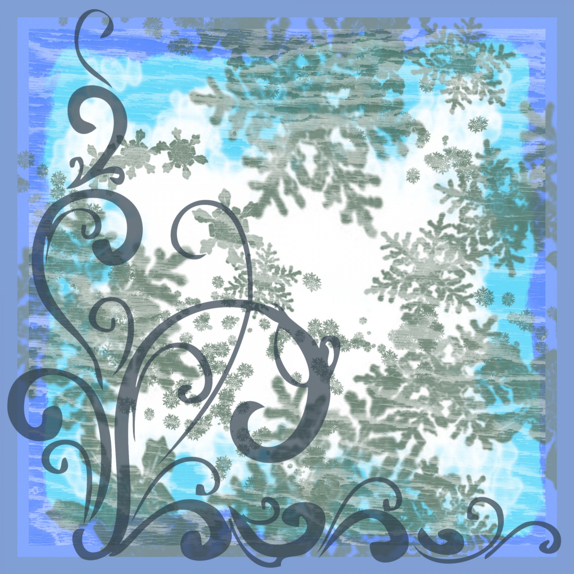 floral frame blue free photo