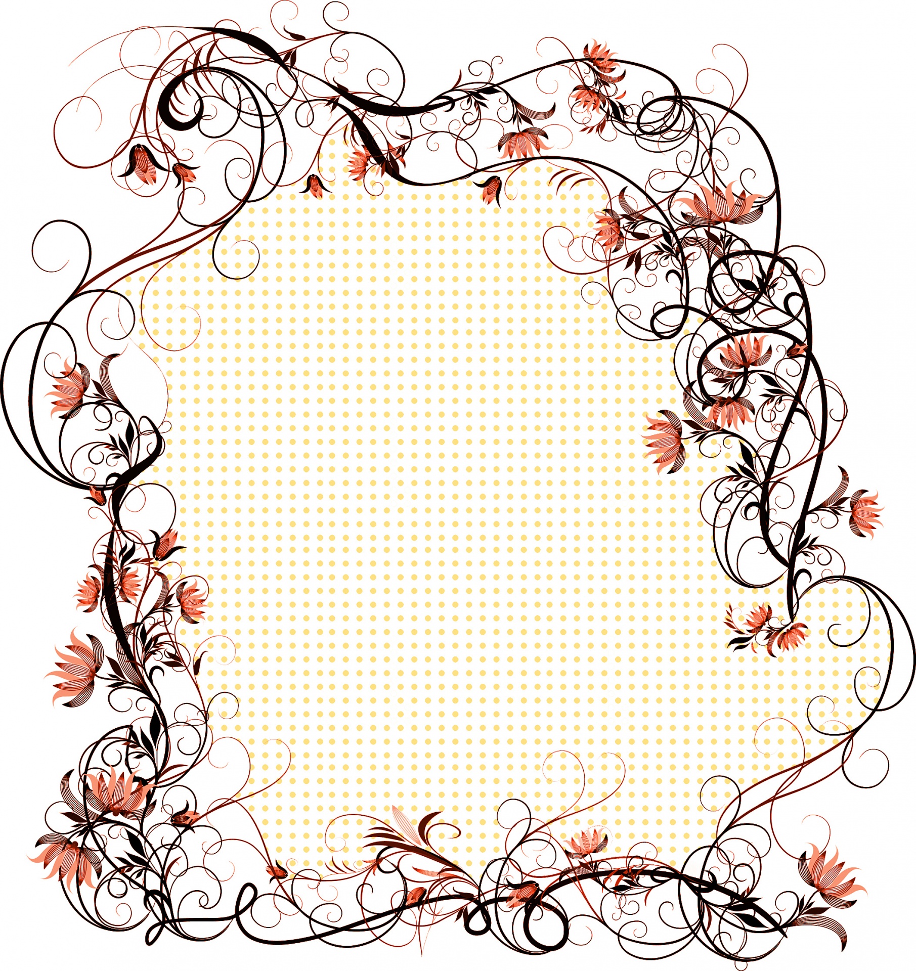 floral frame decoration free photo