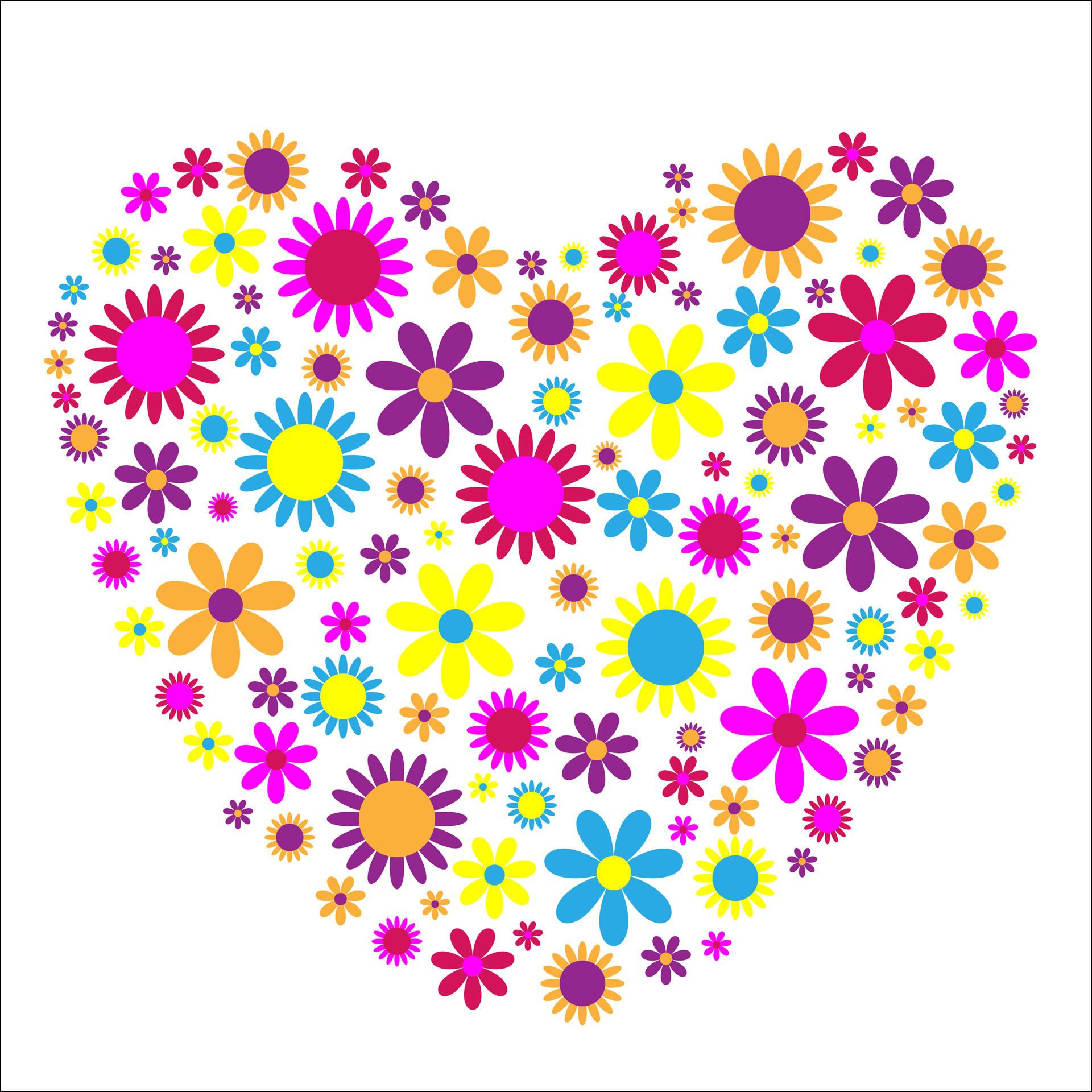 floral heart floral flowers free photo