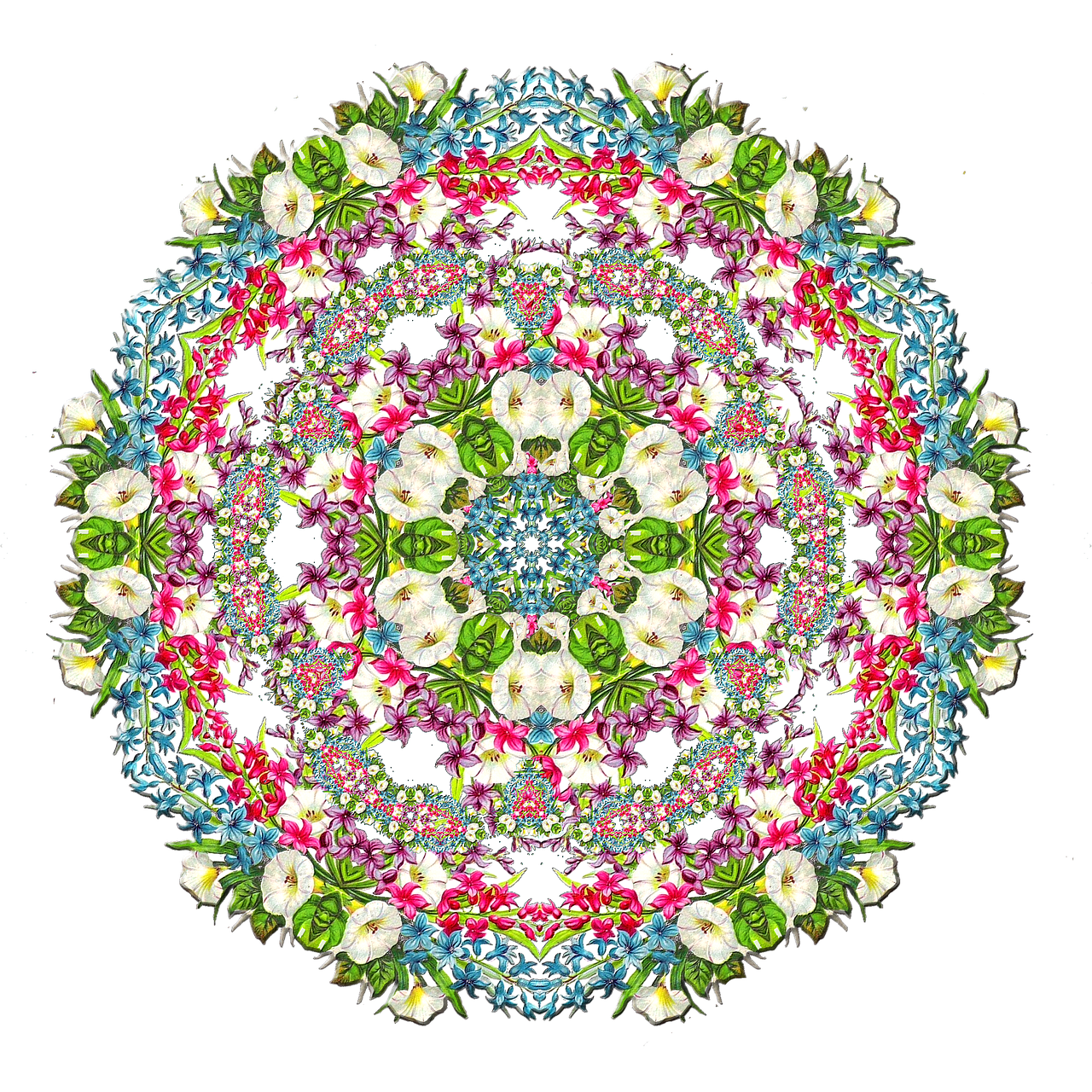 floral wreath tile background image free photo