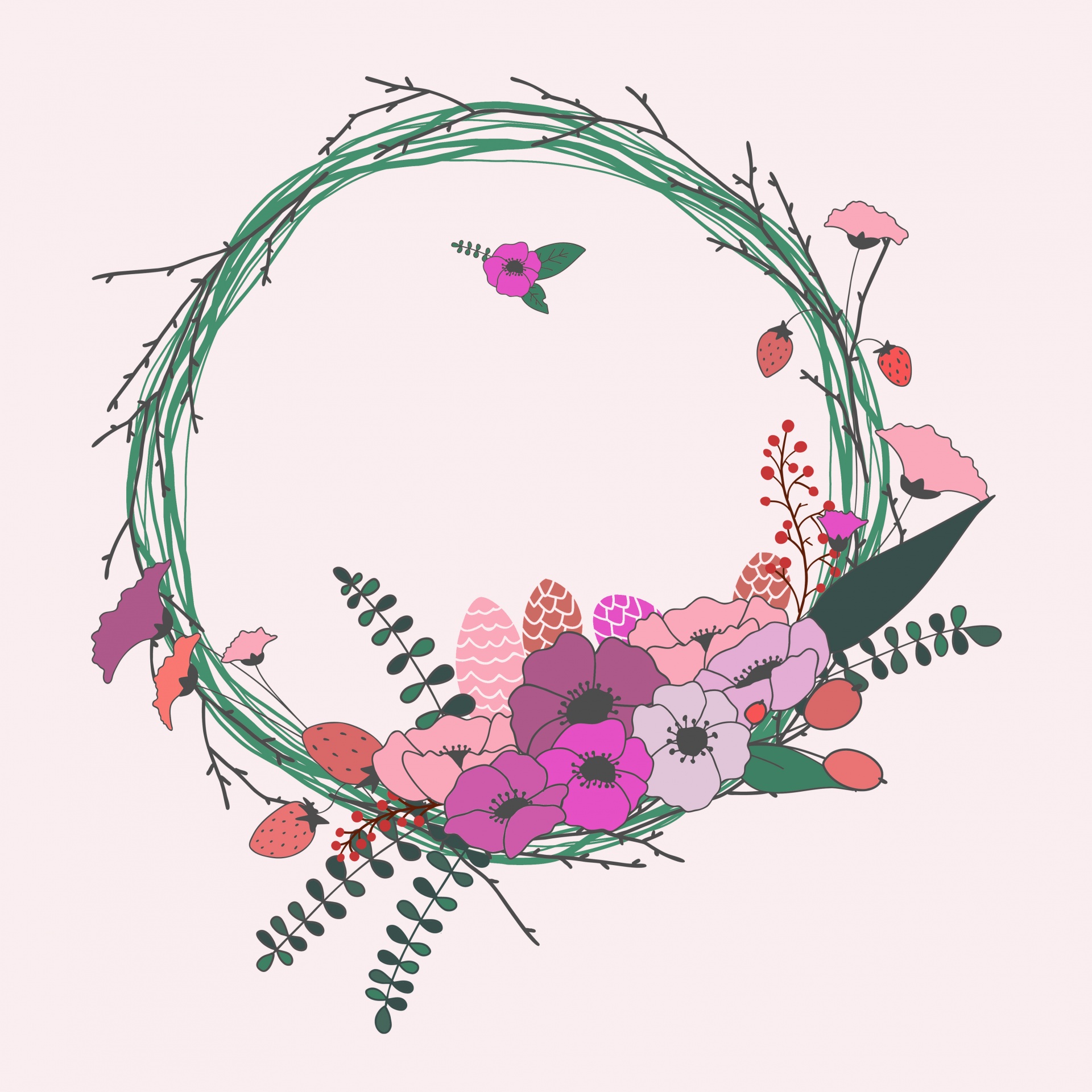 floral flowers wreath free photo