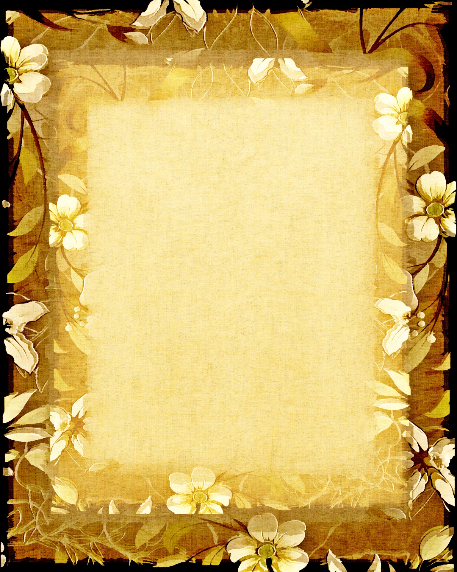 floral frame grunge free photo