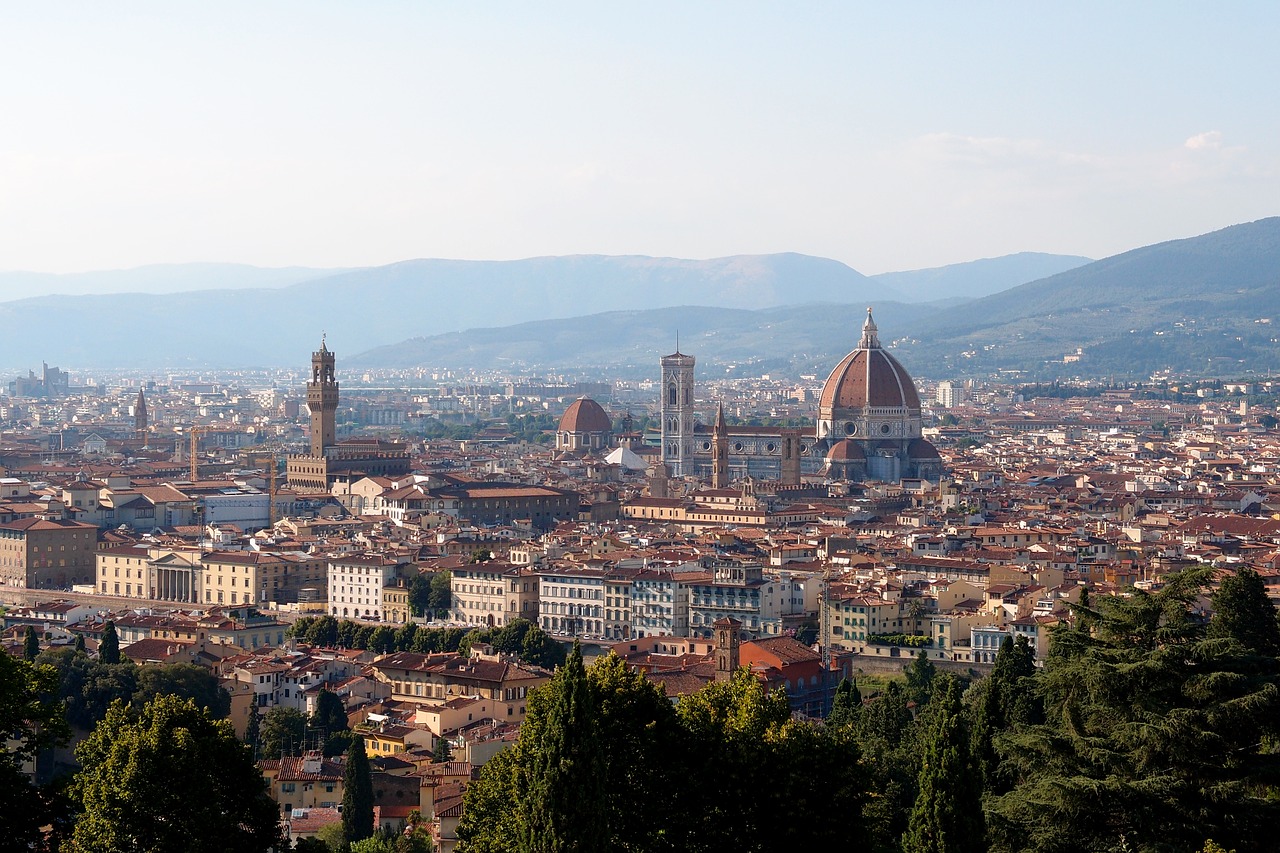 florence cathedral mountains free photo