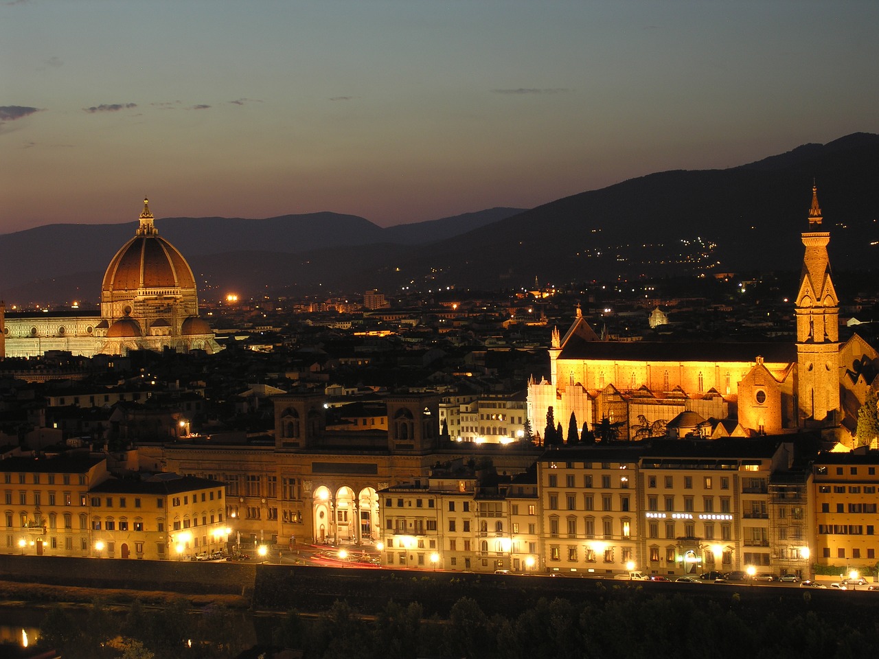 florence night panorama free photo