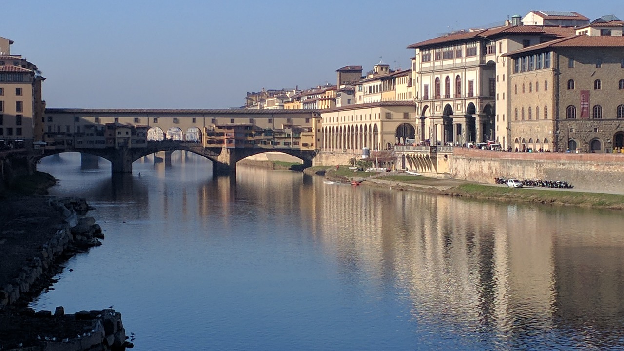 florence italy  river  bridge free photo