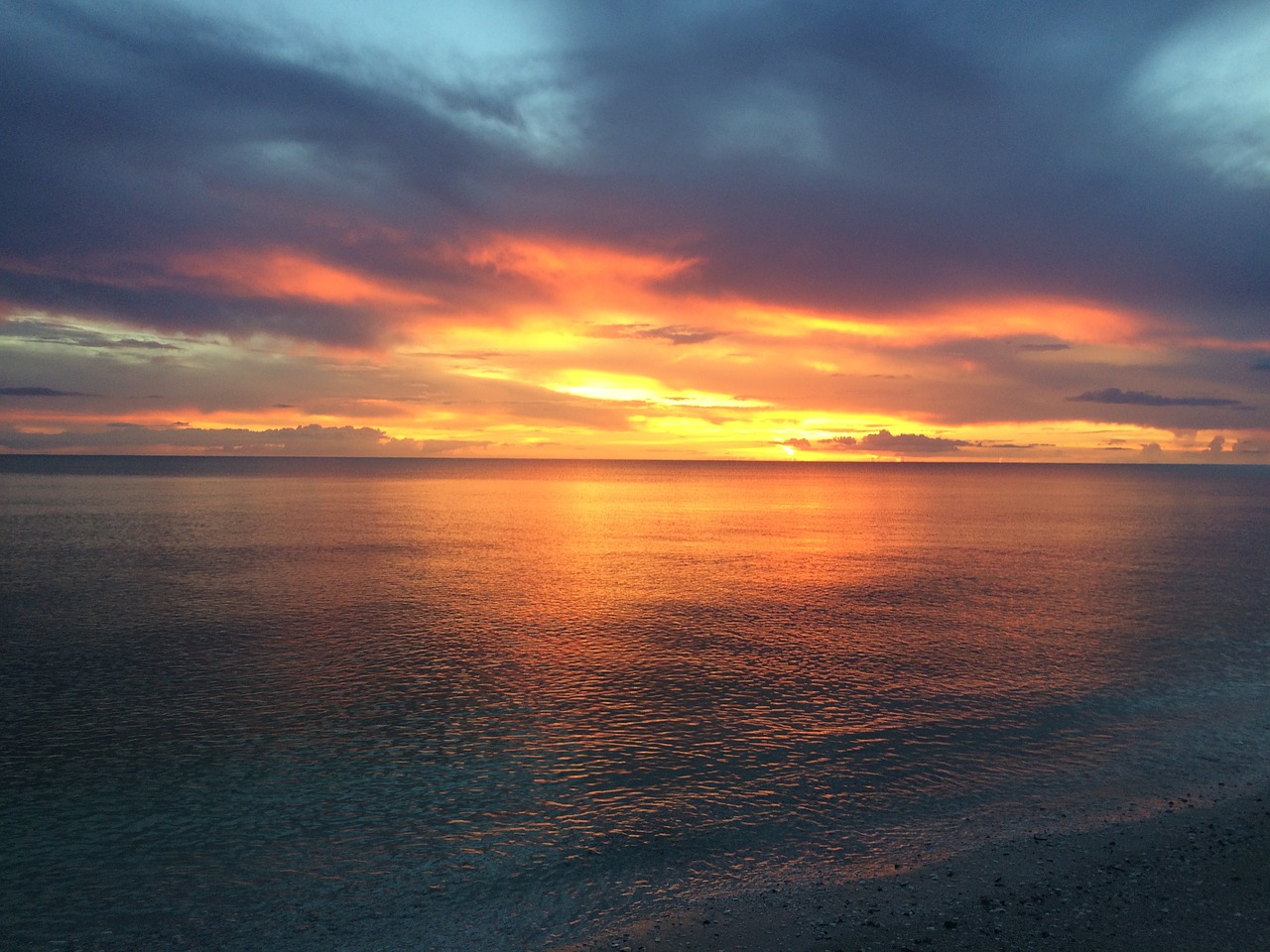 florida sunset sky ocean free photo