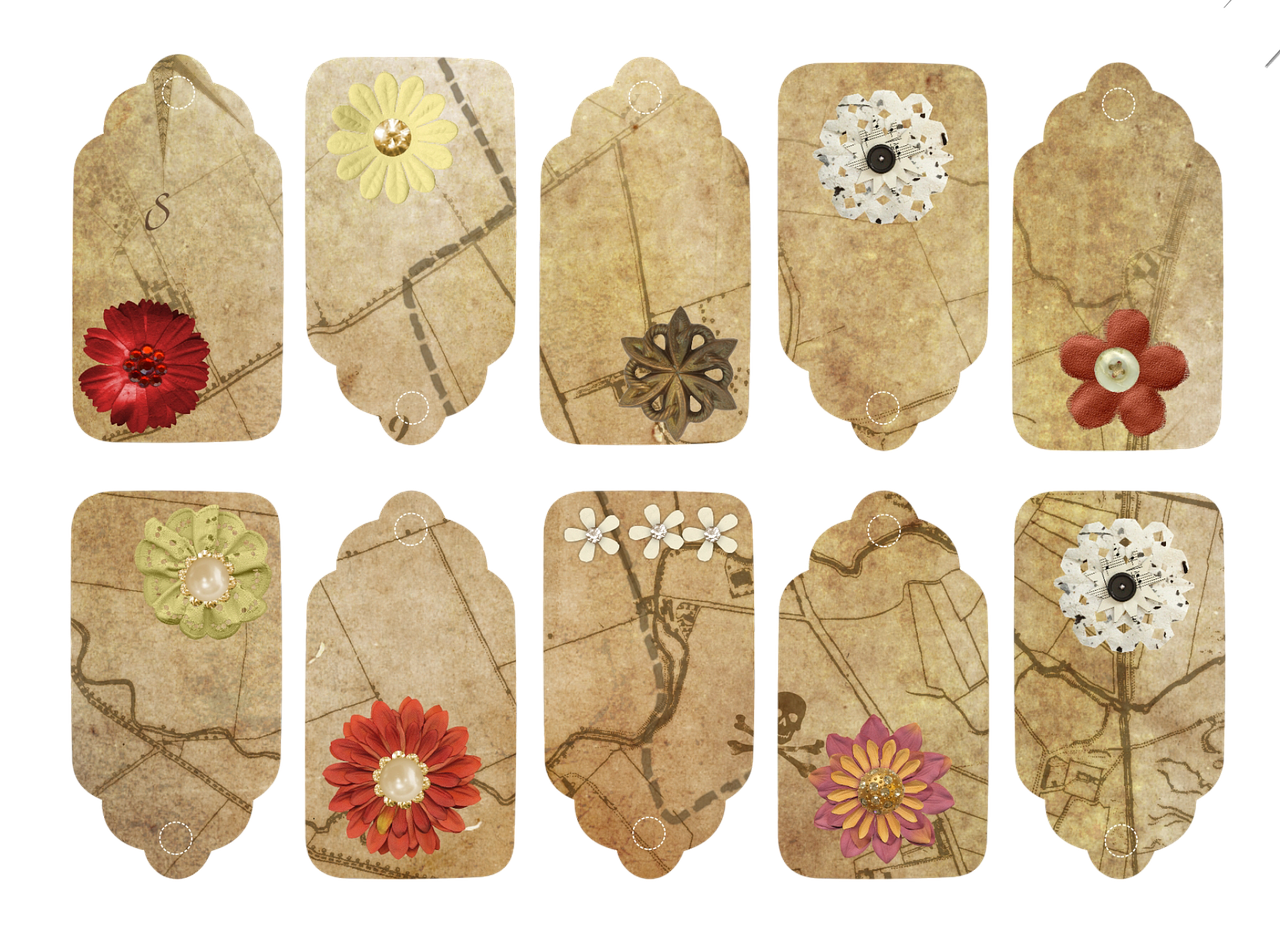 flower map tags free photo