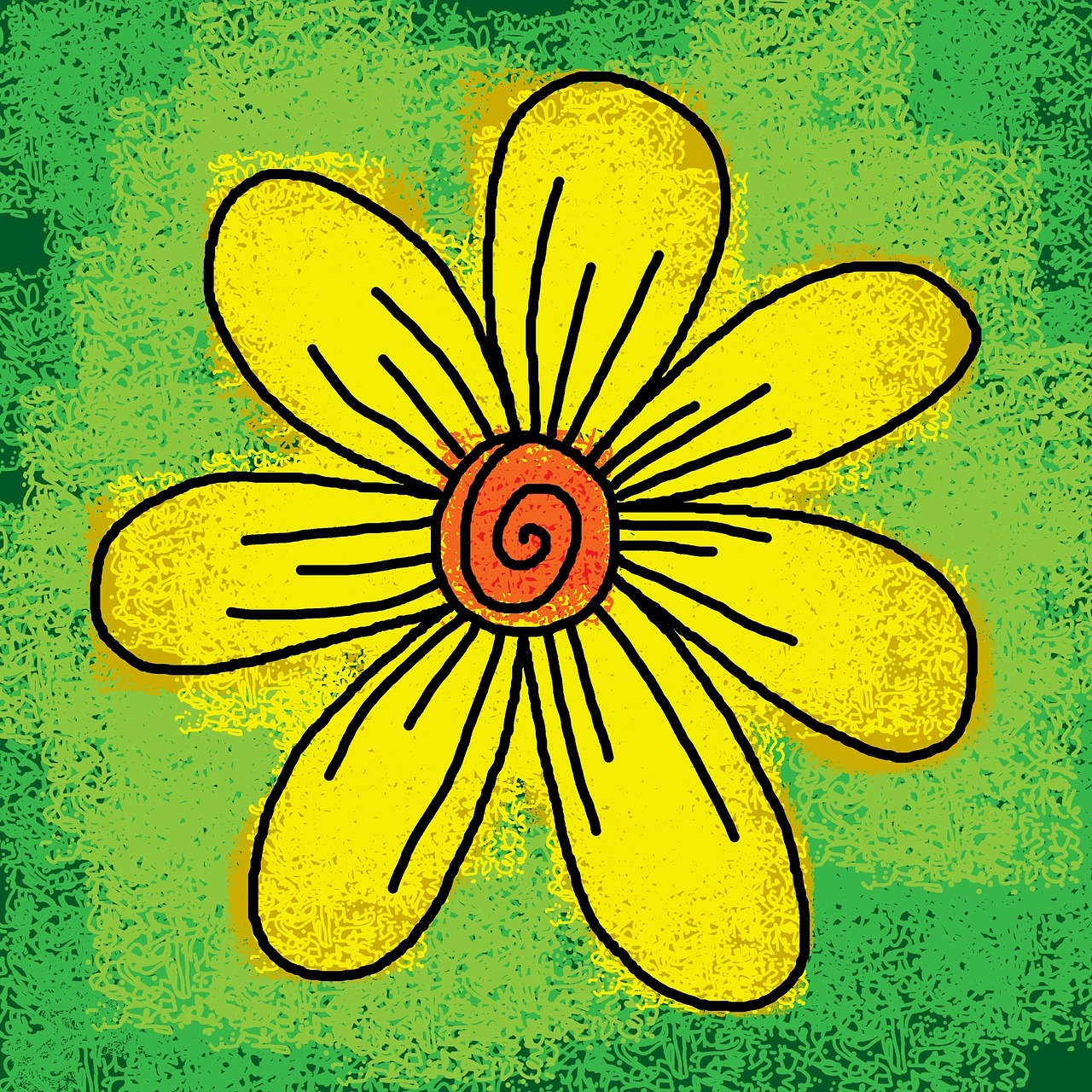 flower cartoon painting free photo