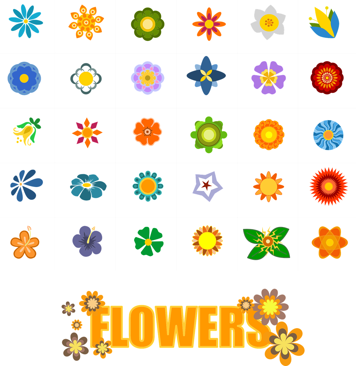 flower shapes elements free photo