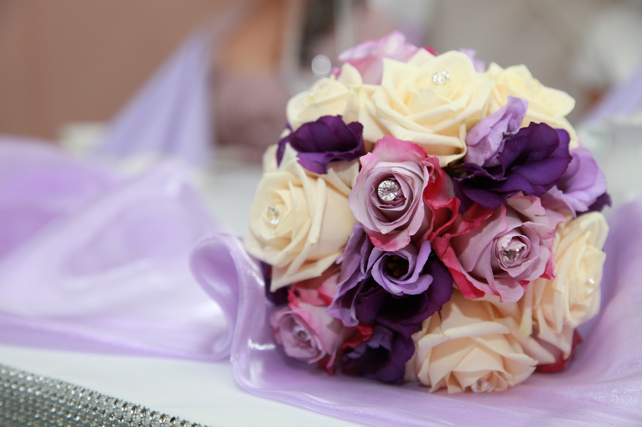 flower bridal bouquet purple free photo