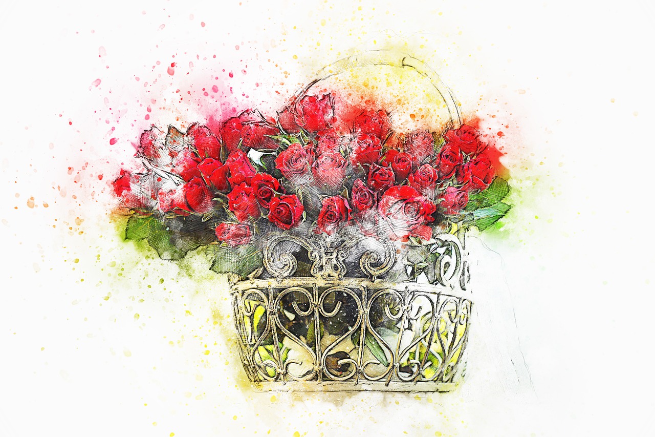 flower roses basket free photo