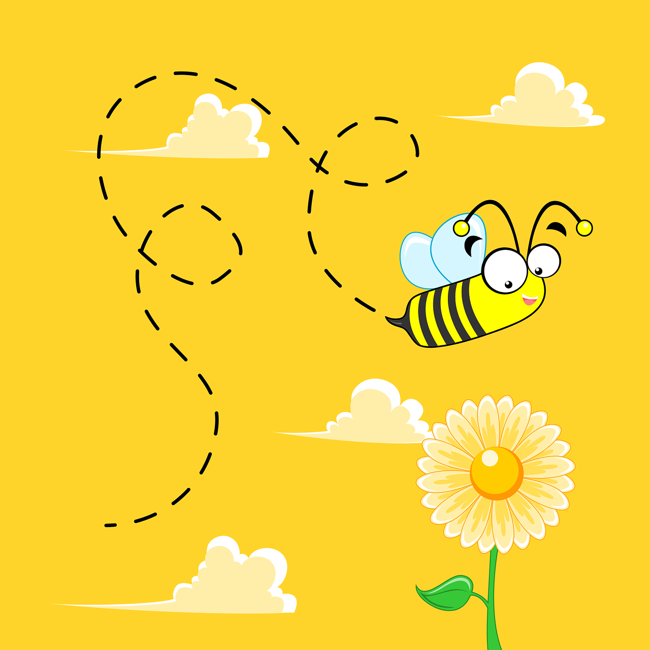 flower bee mascot free photo