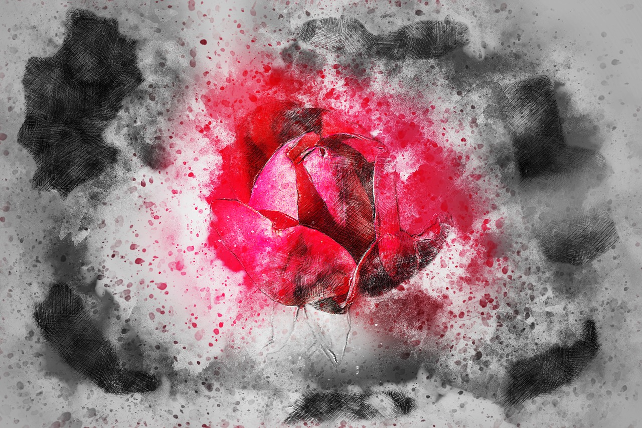 flower rose art free photo