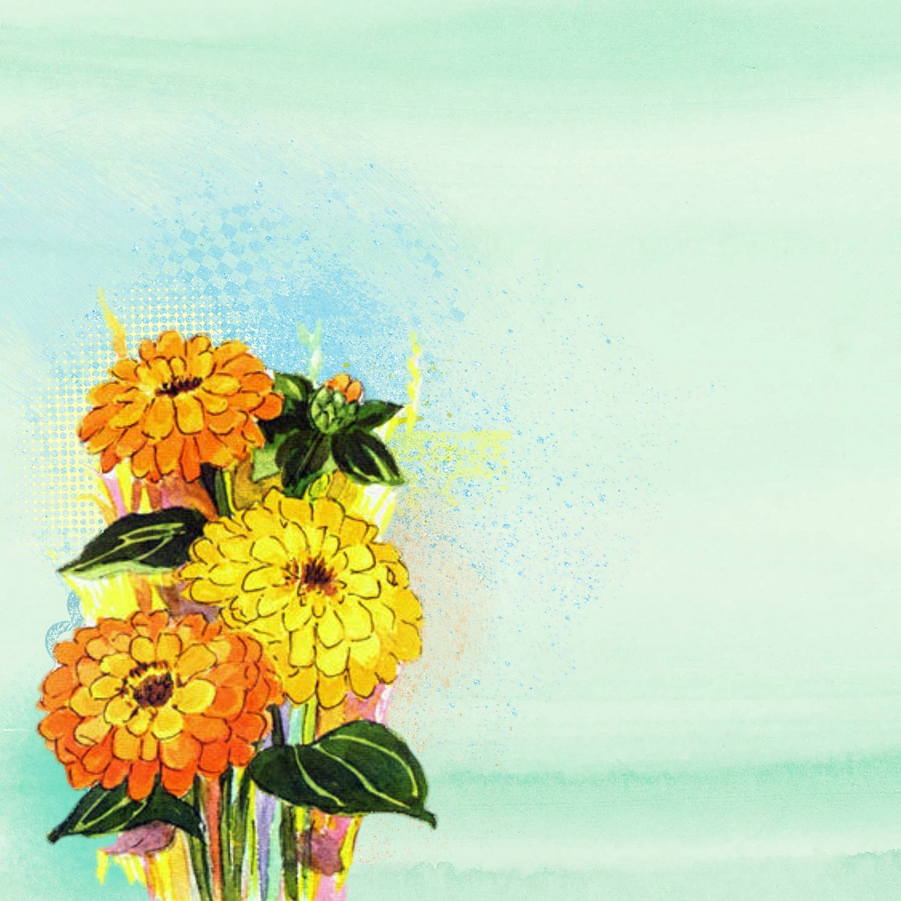 flower yellow painting free photo