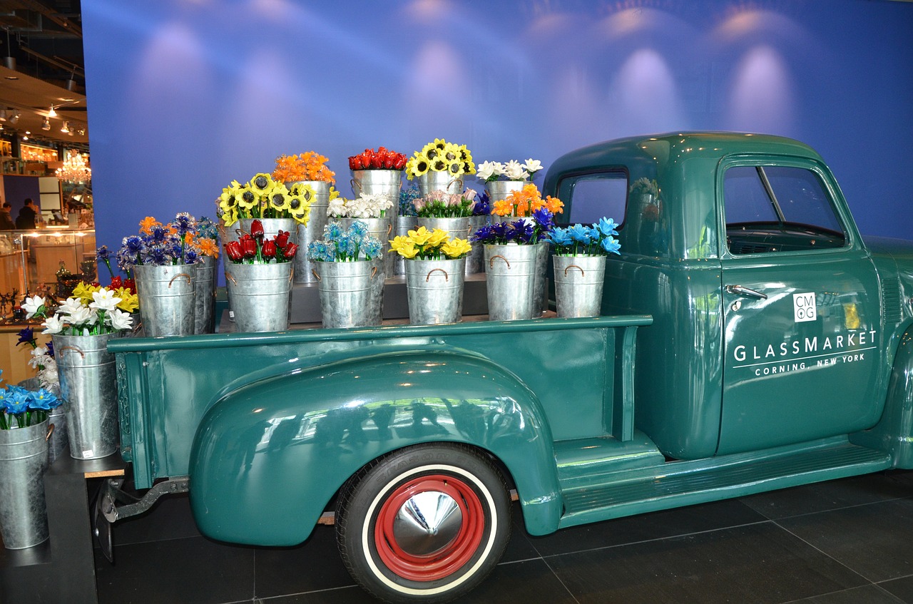 flower  glass  wagon free photo