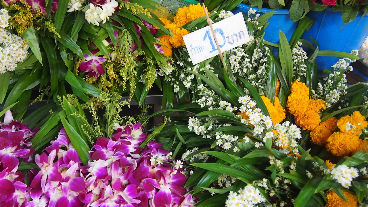 flower market marked price free photo