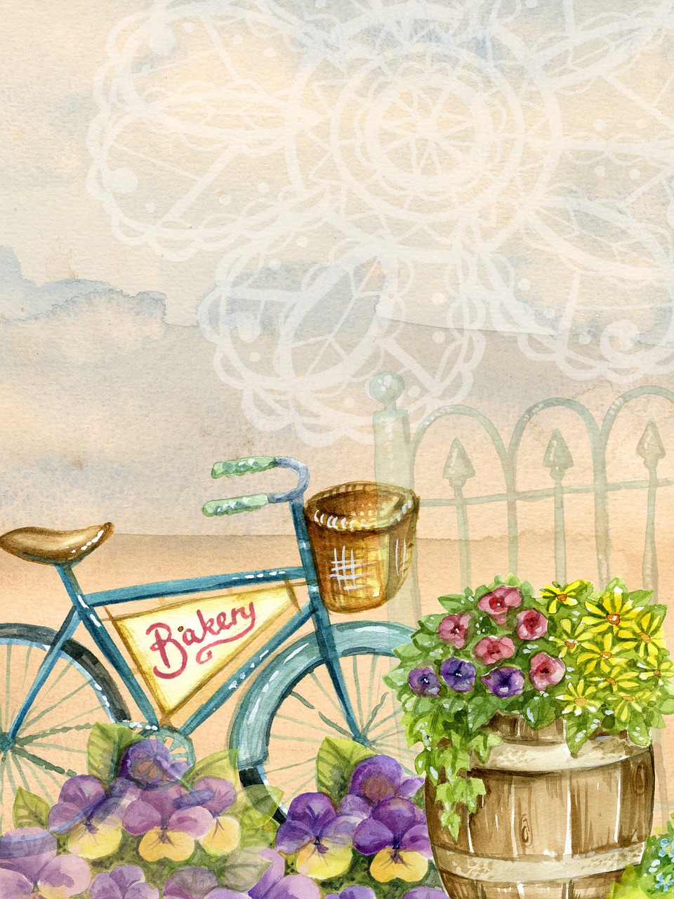 flower bicycle pot free photo