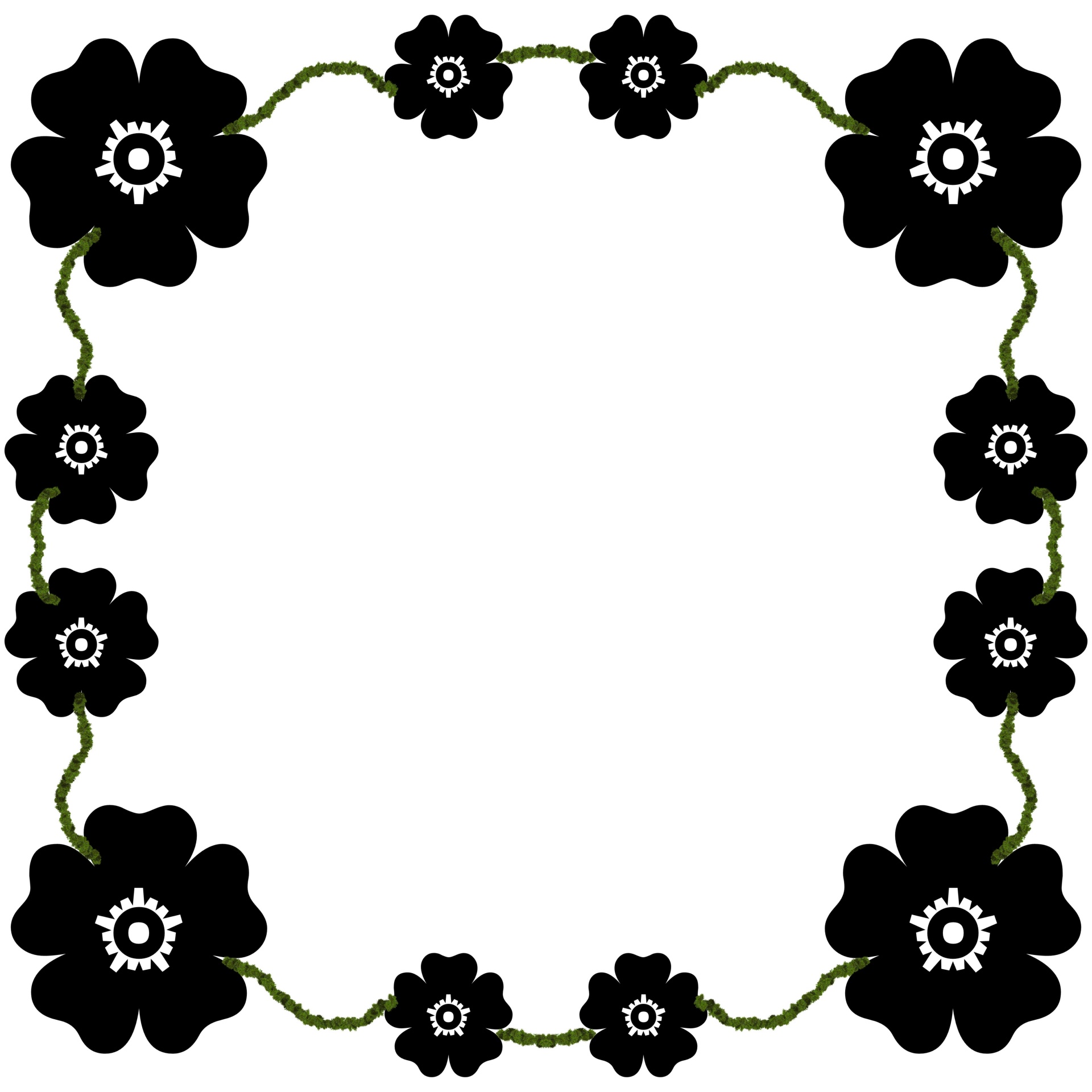 black flowers symmetric free photo