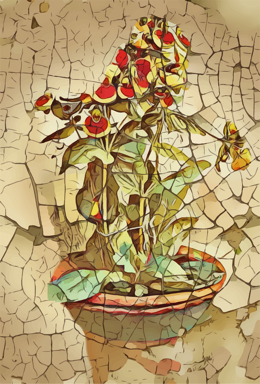 flower pot  art  weathered free photo