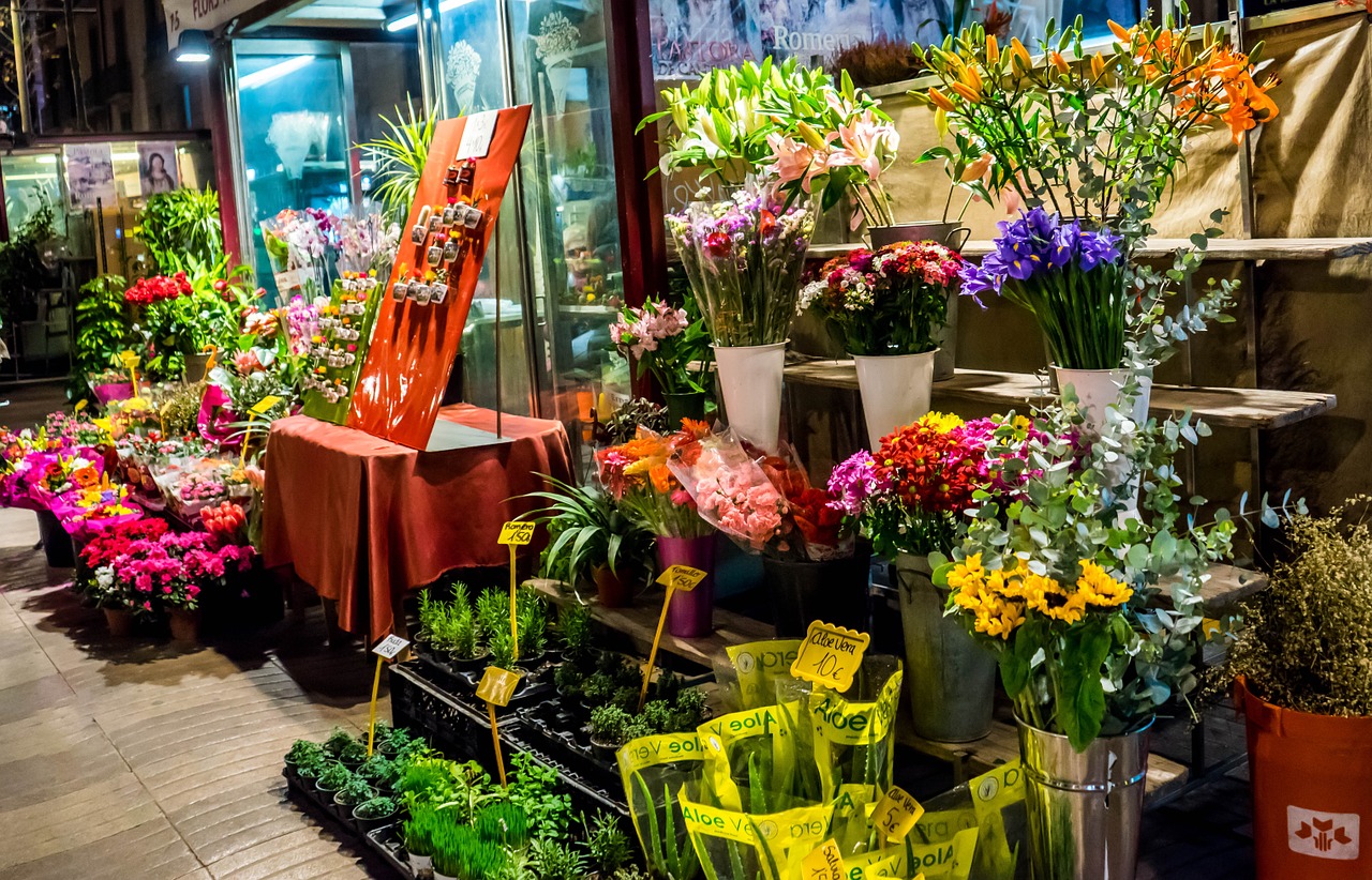 Download free photo of Flower shop,night,street,downtown,europe - from  needpix.com