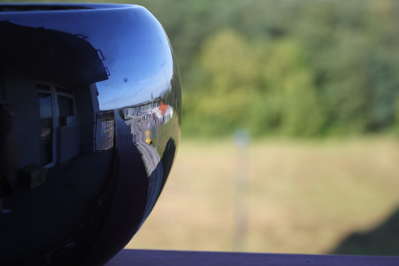 flowerpot reflection shine free photo