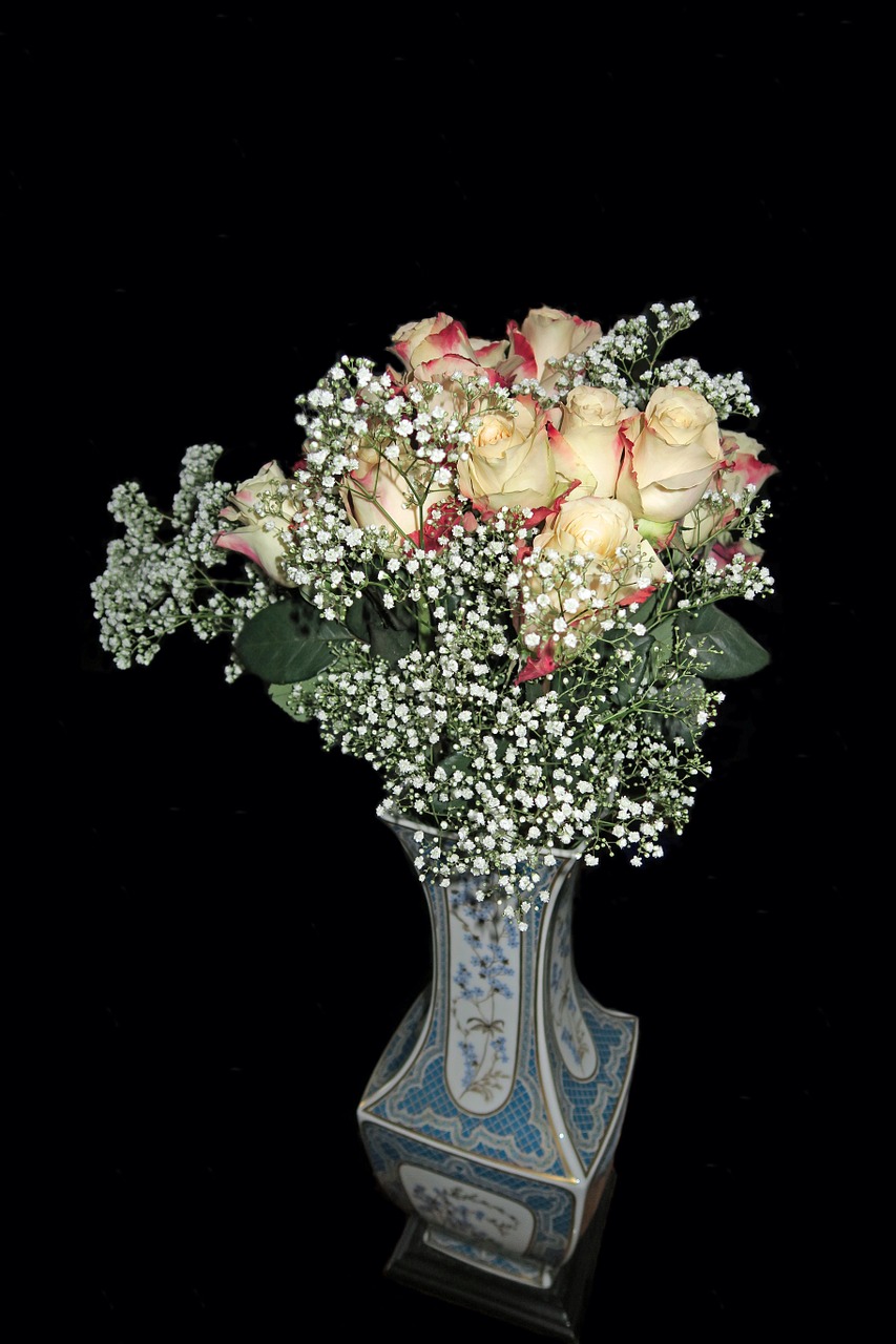 flowers roses vase free photo