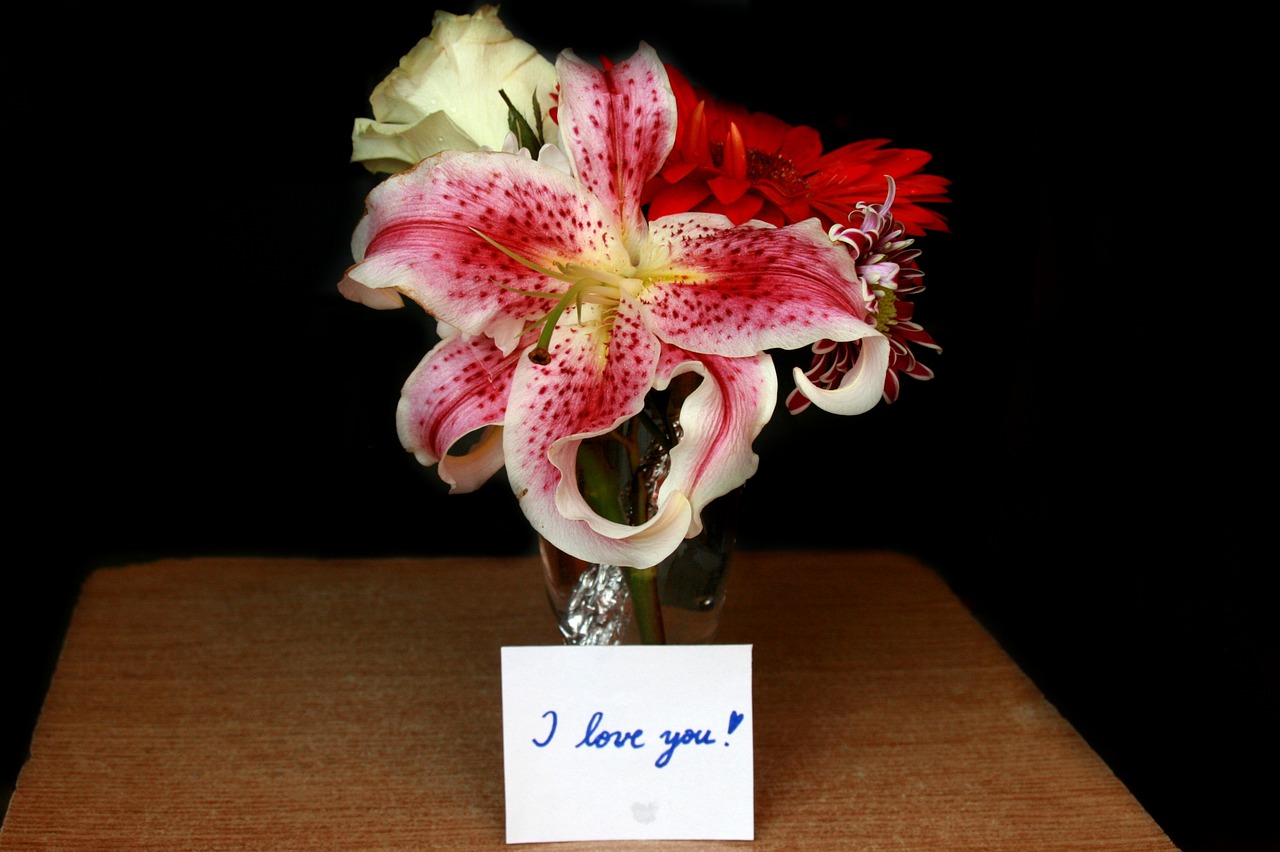 flowers message i love you free photo