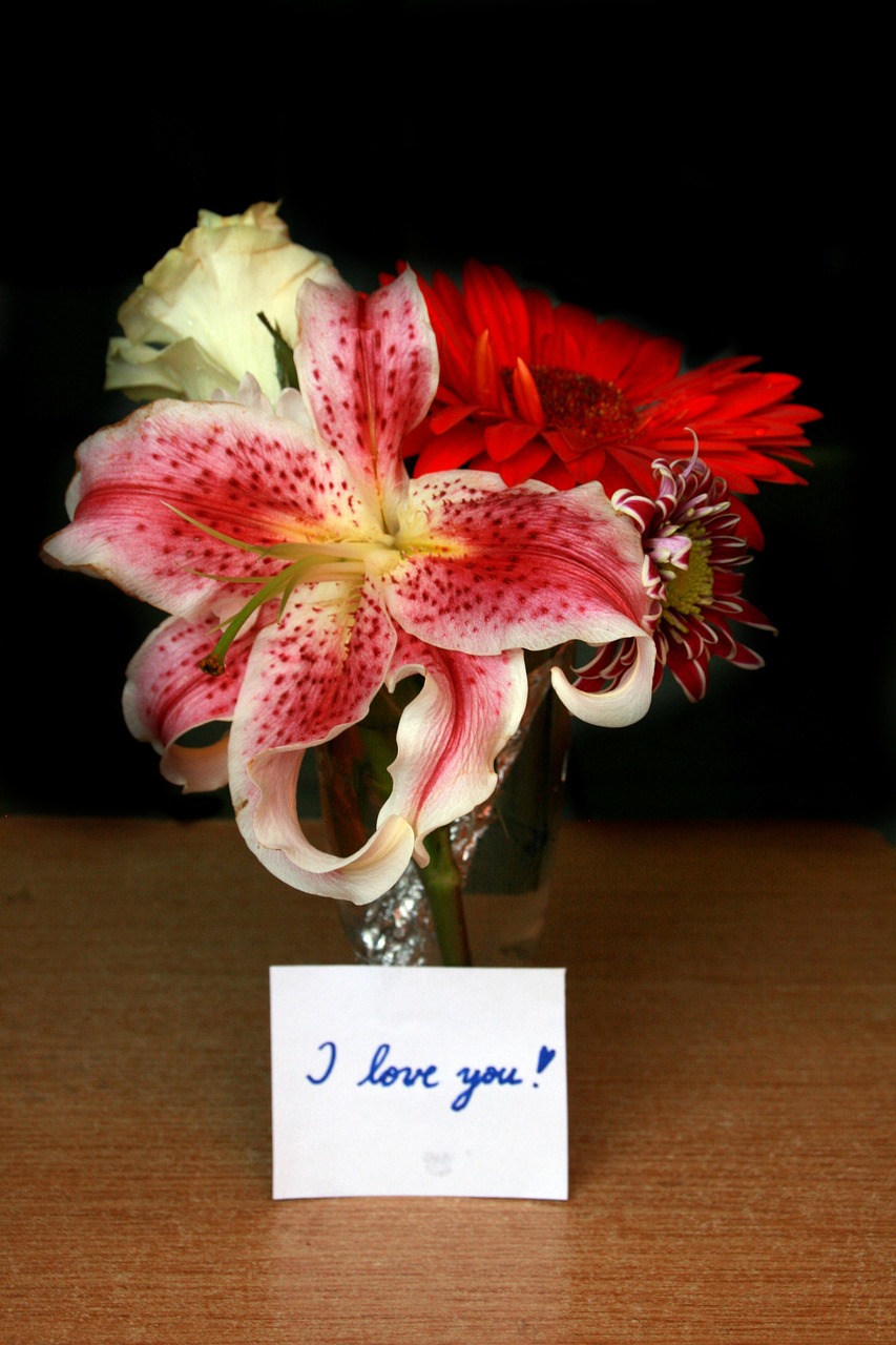 flowers message i love you free photo