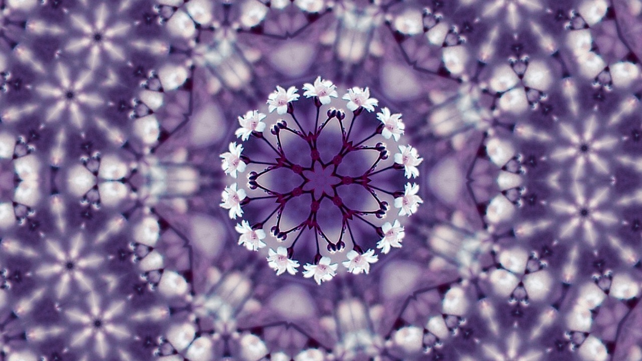 flowers kaleidoscope violet free photo