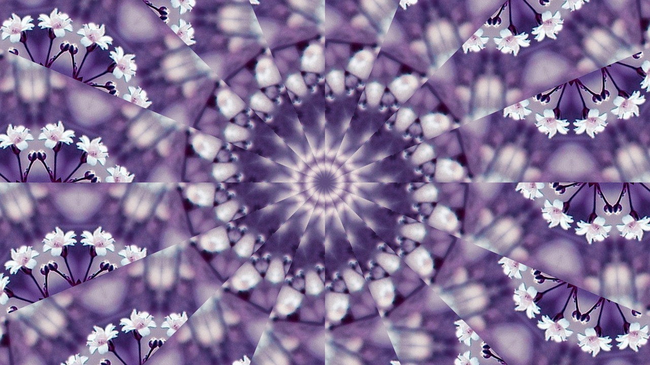 flowers kaleidoscope violet free photo