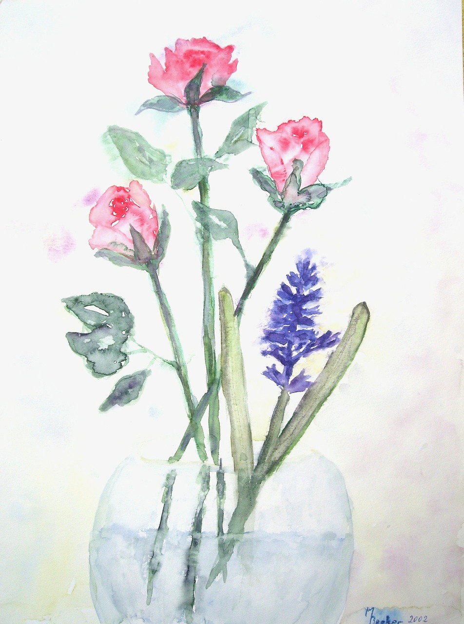 flowers bouquet painting free photo