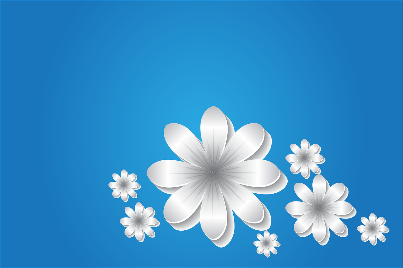 flowers background blue free photo