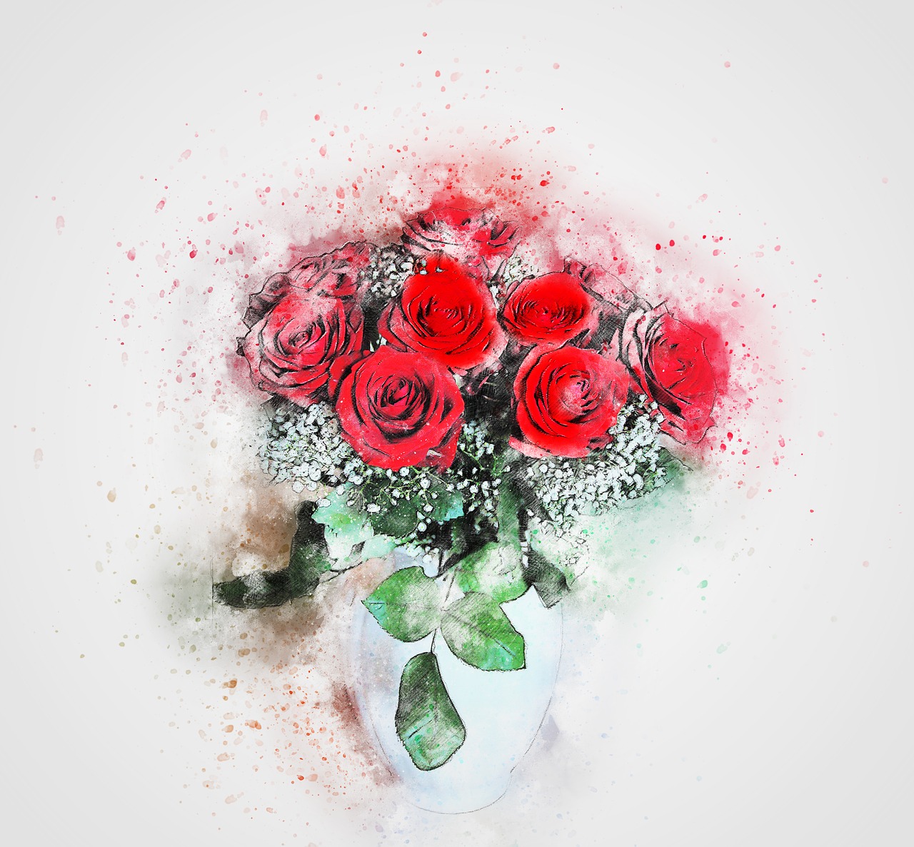 flowers roses vase free photo