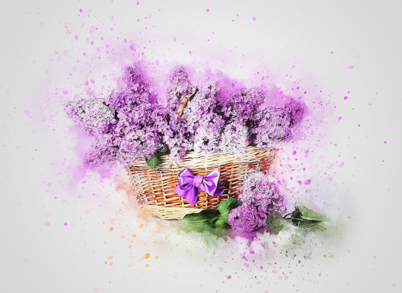 flowers lilac basket free photo