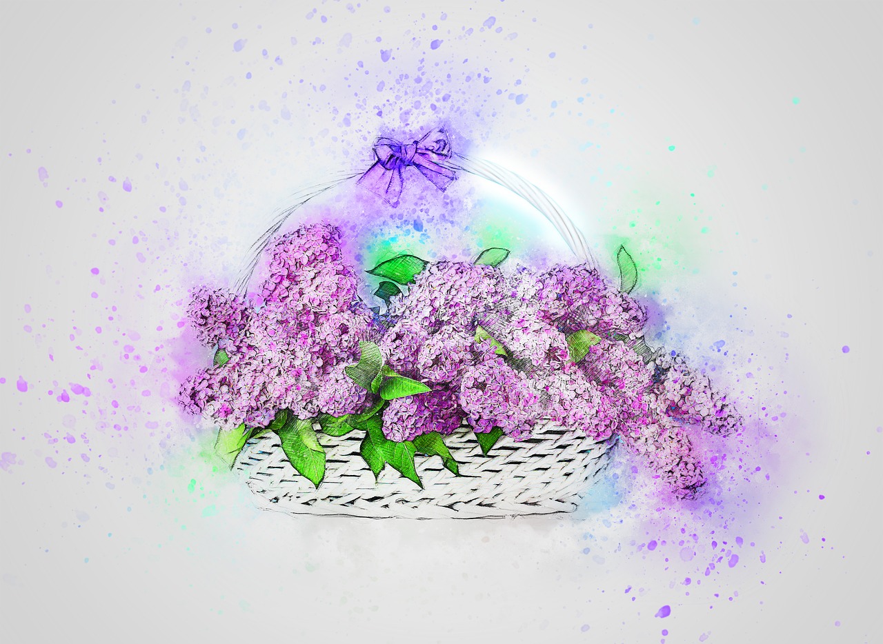 flowers lilac basket free photo