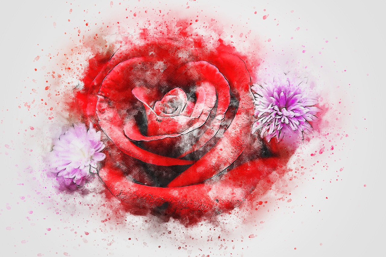 flowers rose art free photo