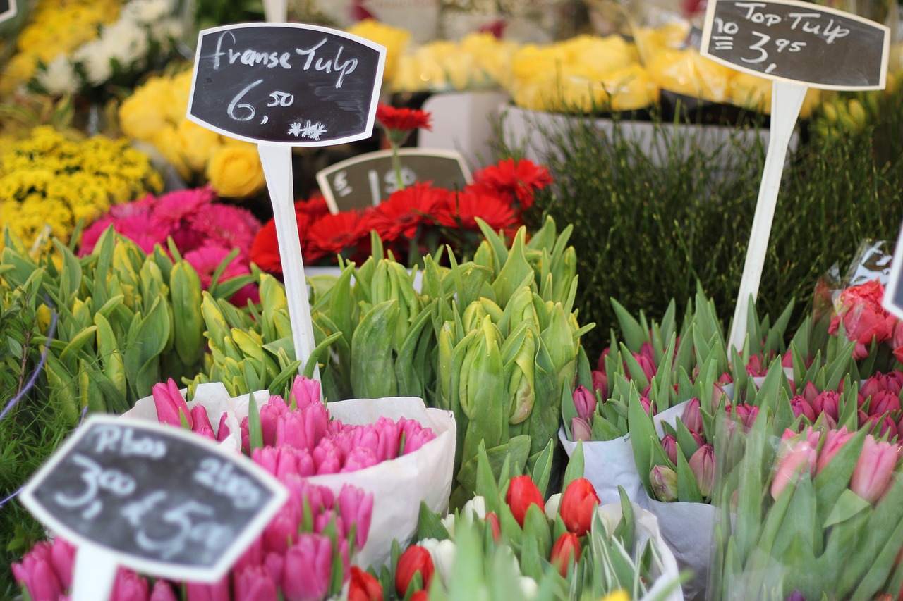 flowers tulips market free photo