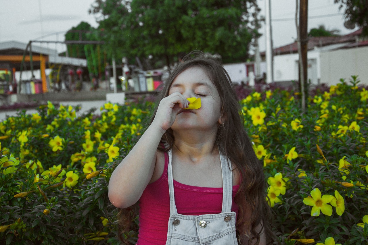 flowers girl end of afternoon free photo